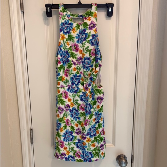 Floral Sleeveless Dress with Side Cutout - Picture 1 of 3